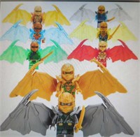 Eight character winged ninja Lego style building