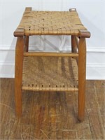 GREAT OAK REED STOOL 23 INCHES TALL 17 WIDE 12 D