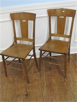 PAIR OF OAK CHAIRS NICE AND TIGHT