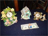 3ct Resin Floral Themed Clocks