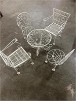 Child Sized Metal Chairs and Table