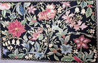HAND MADE NEEDLE POINT FLORAL WALL HANGING 22"X34"