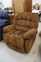 Brown Faux Suede Oversized Power Lift Chair/Reclin