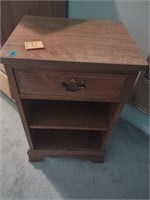 Wood Side Table w/drawer (trailer) 
H 26”
W