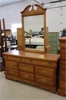 Bassett Oak dresser and Mirror