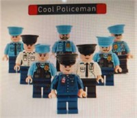 Lego style building block set eight police