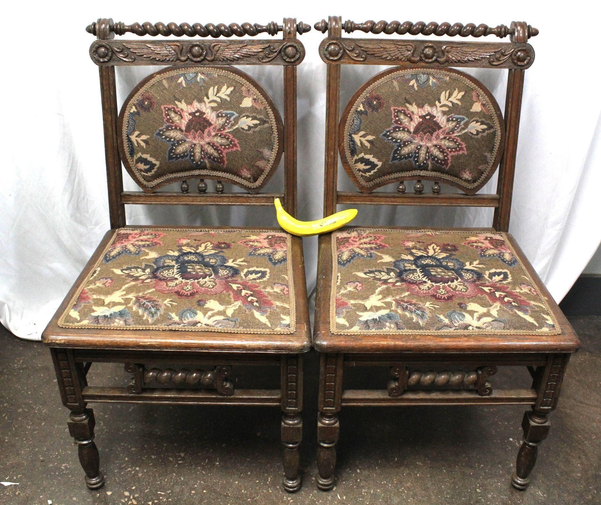 Victorian Carved Wood Chairs