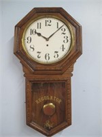 WALL REGULATOR CLOCK NOT TESTED SIZE IS 32 X 17 IN