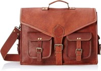 $50 18" Rustic Vintage Leather Messenger Bag