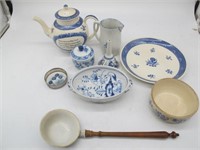 BLUE LOT WEDGEWOOD, MEISEN,  SOME AS IS 9PC
