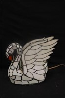 Stained Glass Swan Lamp