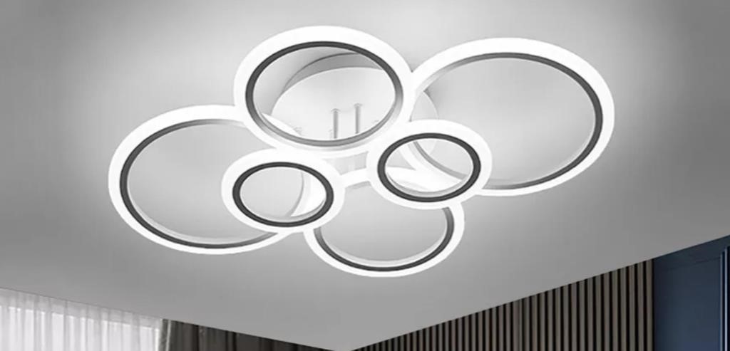 Modern Acrylic LED Ring Ceiling Light 6 Heads