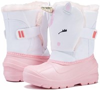 MORENDL Toddler Girls Snow Boots Insulated Waterpr