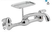 Wall Mount Two Handle Chrome Kitchen Faucet