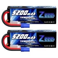 Zeee 2S 5200mAh 7.4V 50C Lipo Battery Hard Case Li