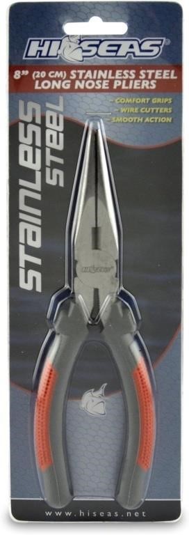 Hi-Seas Stainless Steel Long Nose Pliers - 8 IN