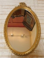 Bow Crowned Belgian "Geratal" Gilt Mirror.