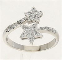 .25 Ct Diamond Star Modern Design Ring 14 Kt