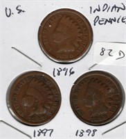 1896, 97, 98 Indian Head Cents