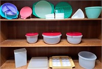 ASST TUPPERWARE BOWLS TRAYS CONTAINERS LOT