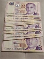 1999 SINGAPORE P-38 $2 x 13 Notes VF++.( SG12)