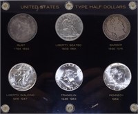 Set of (6) Half Dollars from 6 Different Eras