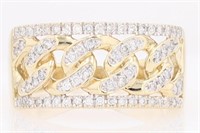 .65 Ct Diamond Chain Link Statement Ring 10 Kt