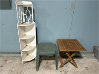 Corner Shelf and Folding Table