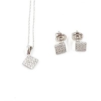 .50 Ct Diamond Necklace Earring Set 10 Kt