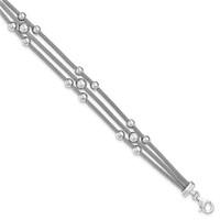 Sterling Silver Mesh 3-Strand Link Bracelet