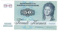 Denmark 50 Kroner 1997 Fancy SN Bookends.FND1