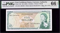 East Caribbean States 5 Dollars PMG66EPQ Gem.E5DN