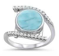 Sterling Silver Larimar Contemporary Ring