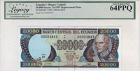 Ecuador 20,000 Sucres,Replacement Note*.REc1