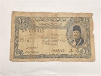Egypt 10 Piasters K.Farouk Rare Signature VG.Eg2