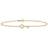 14 Kt Key Design Ankle Bracelet