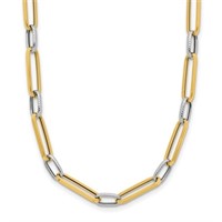 14 Kt Fancy Link Modern Necklace
