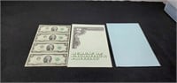 Uncut Sheet Of 4 1976 $2 "Star" Notes w/