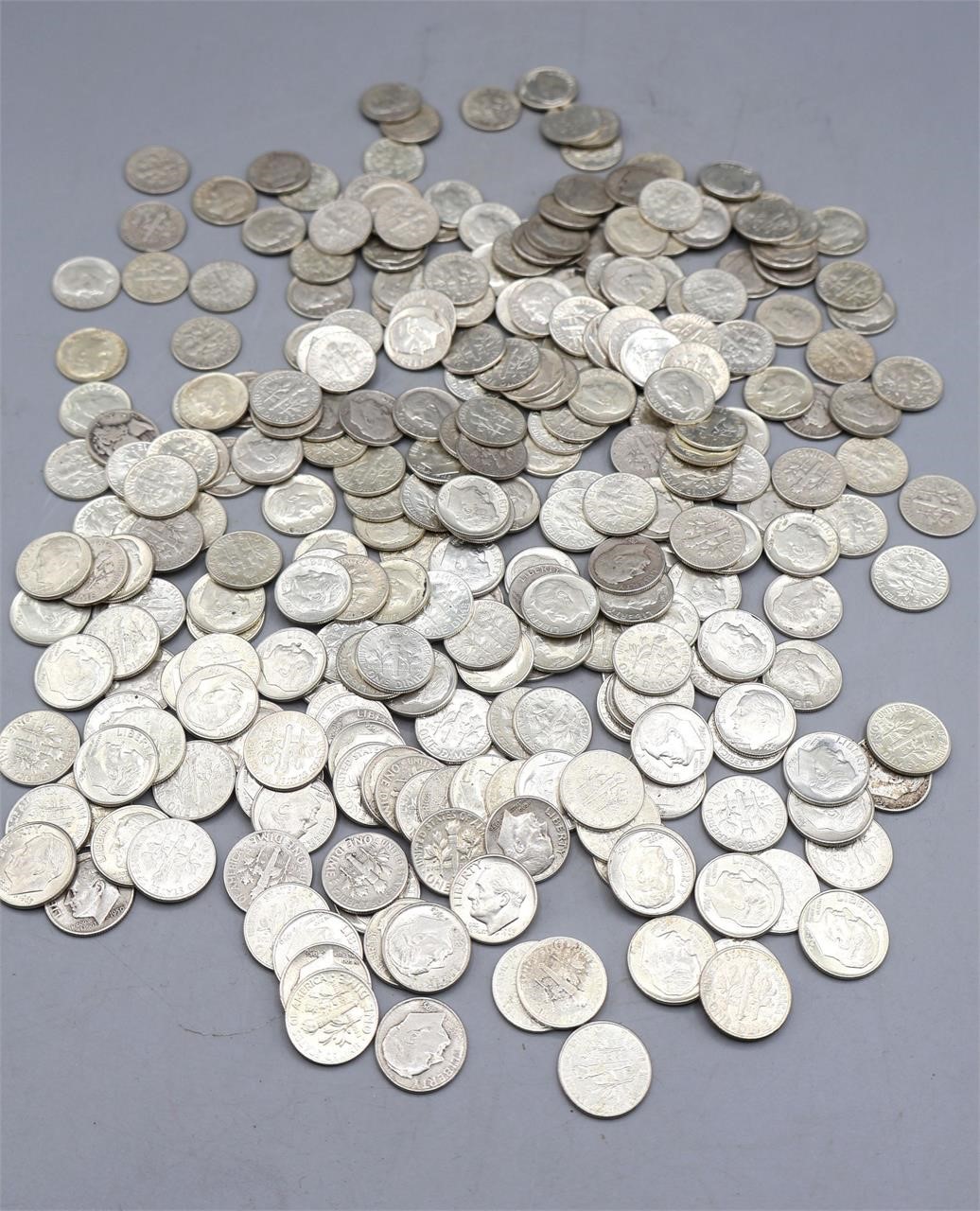 245 Silver Dimes Pre-1965 - Tot. 746g