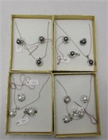 4 Boxes 14k Gold Pated Pearl Sets