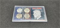 Kennedy 4 Coin Half Dollar Display: