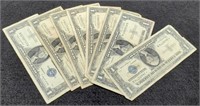 (8) 1957 Silver Certificate Notes Inc/1 Star