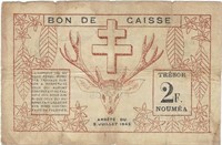 France 1942 Lot of 1,2 Francs Nouvelle Caledonie