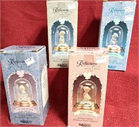 4 PRECIOUS MOMENT COVERED FIGURINES IN BOXES