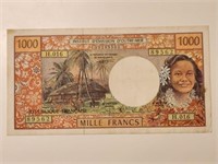 FRENCH PACIFIC TERRITORIES 1000 Francs.FP1