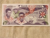Ghana-10 Cedis 15.5.1984 SPECIMEN P#23a RARE UNC