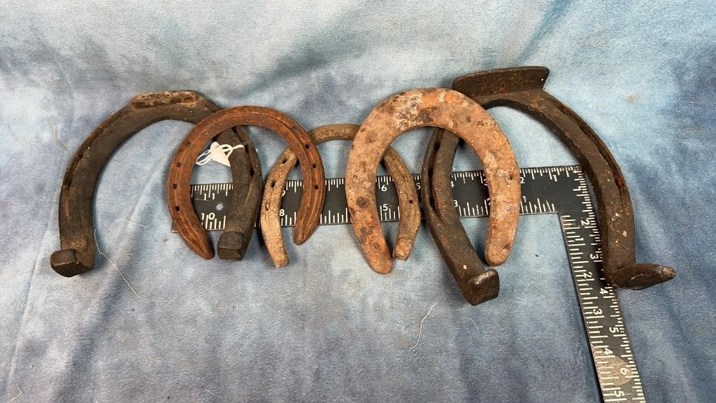 (5) Rustic Horseshoes, Various Sizes
