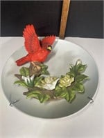 50% Off Porcelain Plate Cardinal & Floral