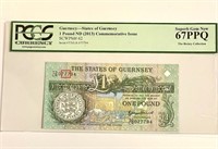 Guernsey £1 ND(2013)Comme. Issue Fancy SN !!.GZ40