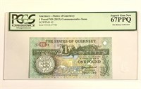 Guernsey £1 ND(2013)Comme. Issue Unc Fancy SN.GZ38